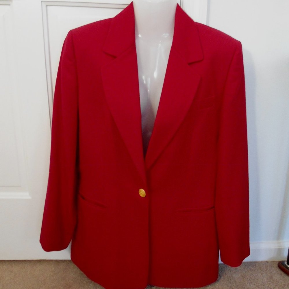 Talbots Red Blazer Single Button For Business Car… - image 1